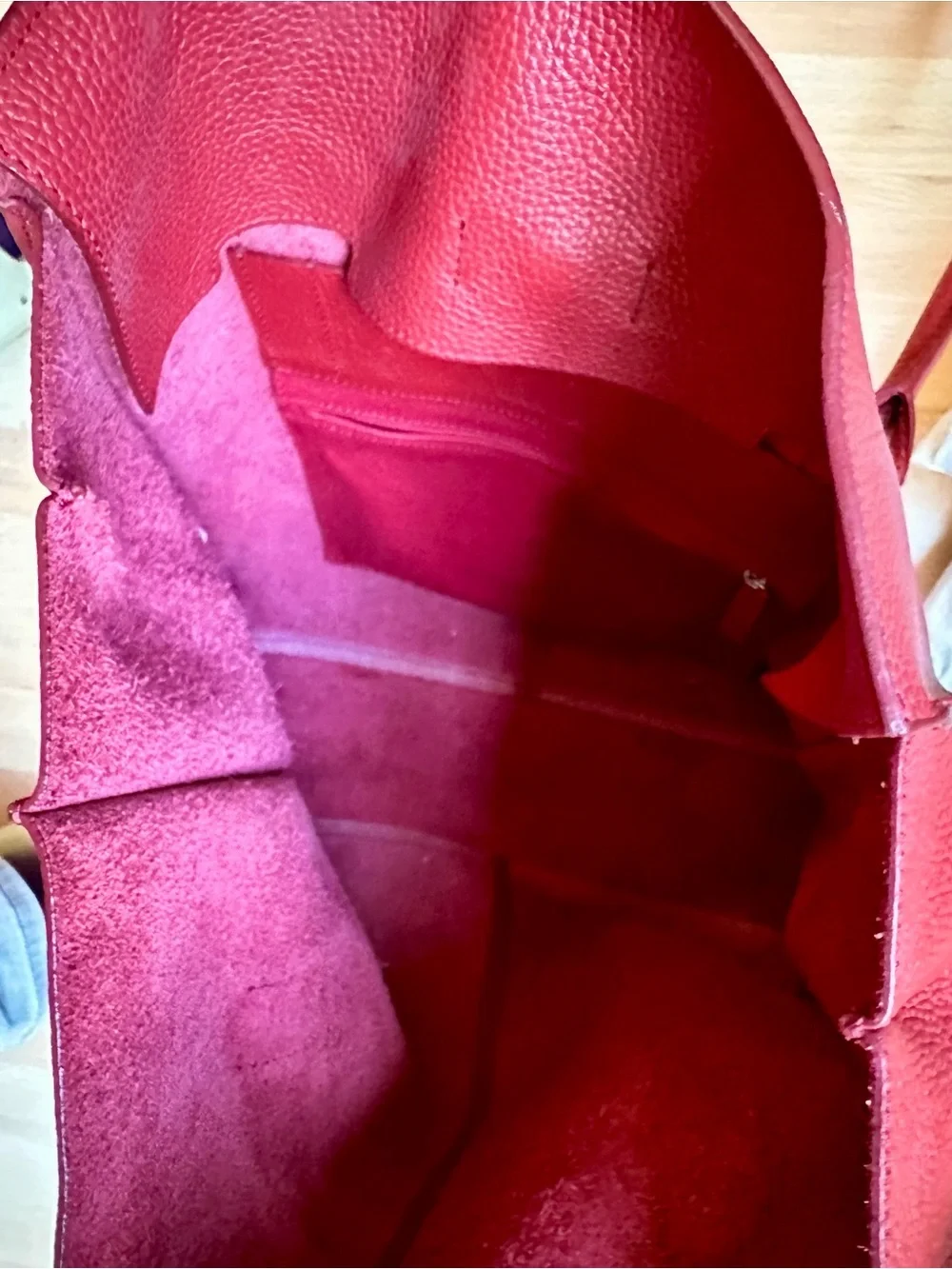 Banana Republic Red Pebbled Leather Tote